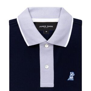 NWT James Bark Regular Fit Men's Color‎ Block Collar Polo Shirt Navy Sz 3XL $115